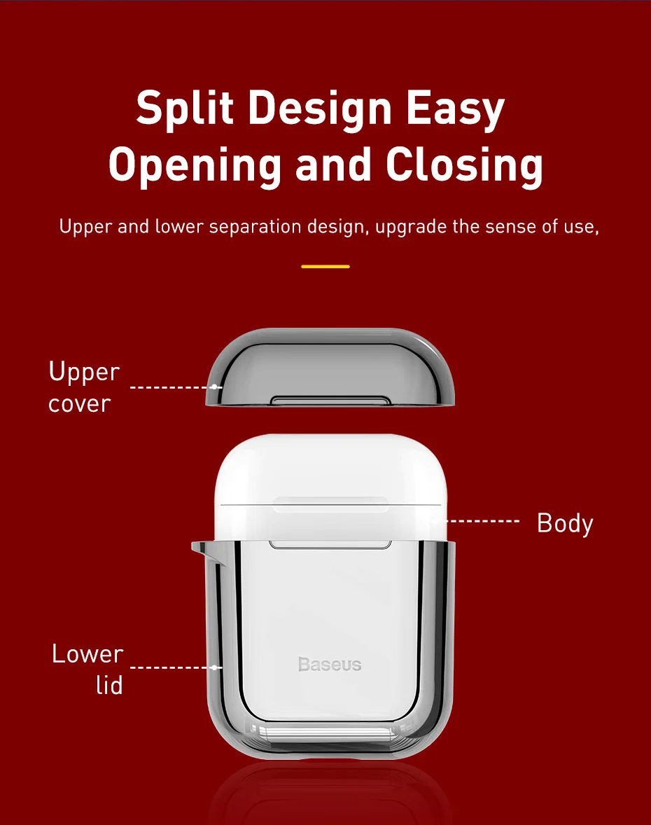 Baseus Беспроводной наушники чехол для переноски 1 2 функция "антипотеря Сияющий Чехол Для защитный чехол для Airpods кожи Аксессуары для наушников для Airpods 2 чехол чехол для наушников чехол для air pods