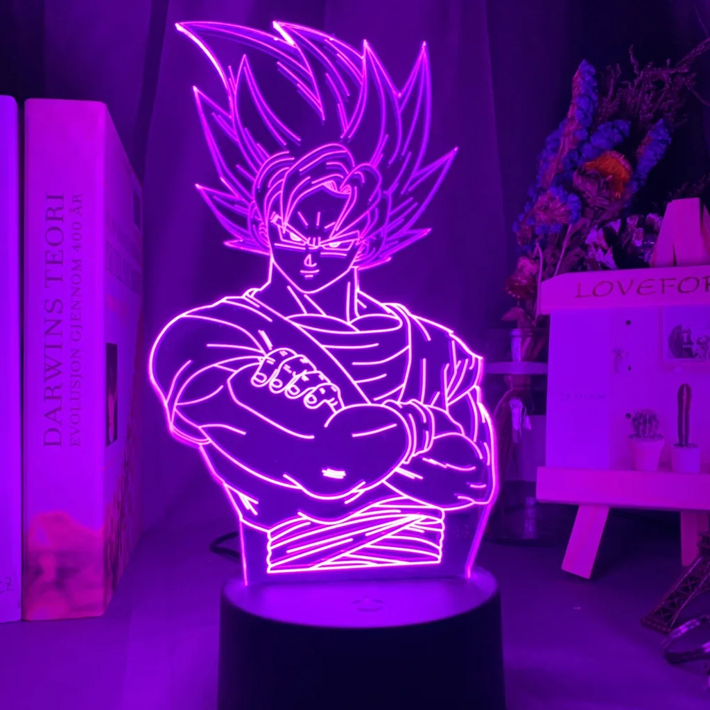 Dragon Ball лампы Гоку рисунок ребенка Украшения в спальню ночной Светильник классный подарок на день рождения для детей с рисунком из аниме гаджет светодиодный ночной Светильник 3d иллюзия