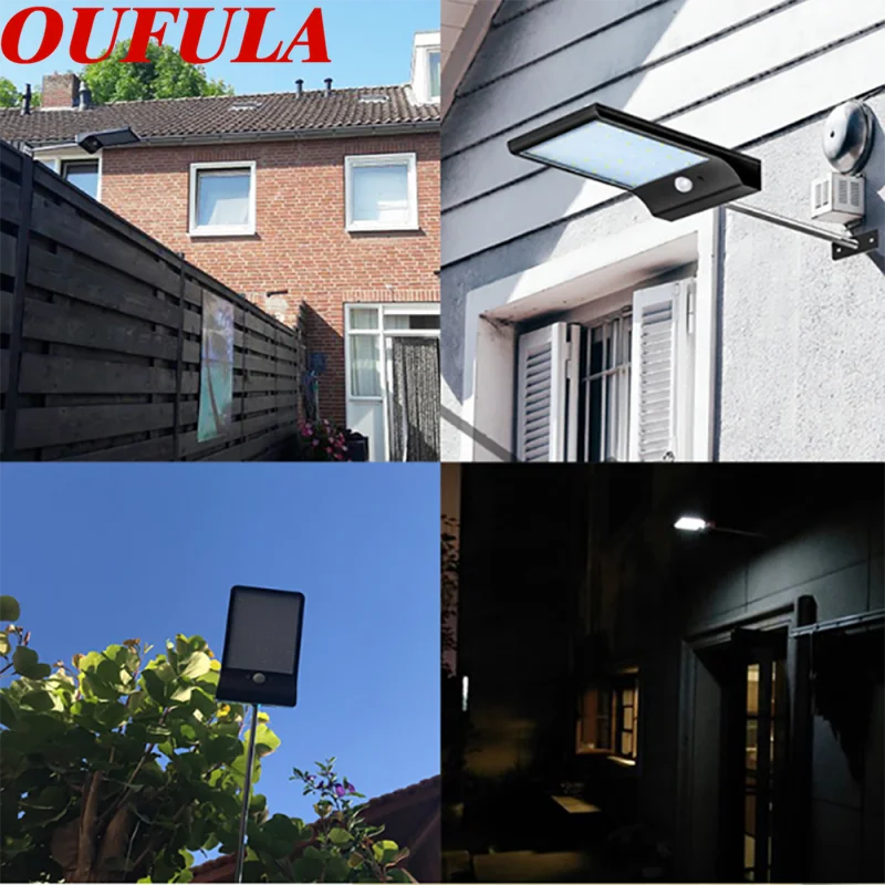 

OUTELA Solar Wall Lamps Outdoor Waterproof IP65 Garden Courtyard Light Ultra-Thin Induction Light