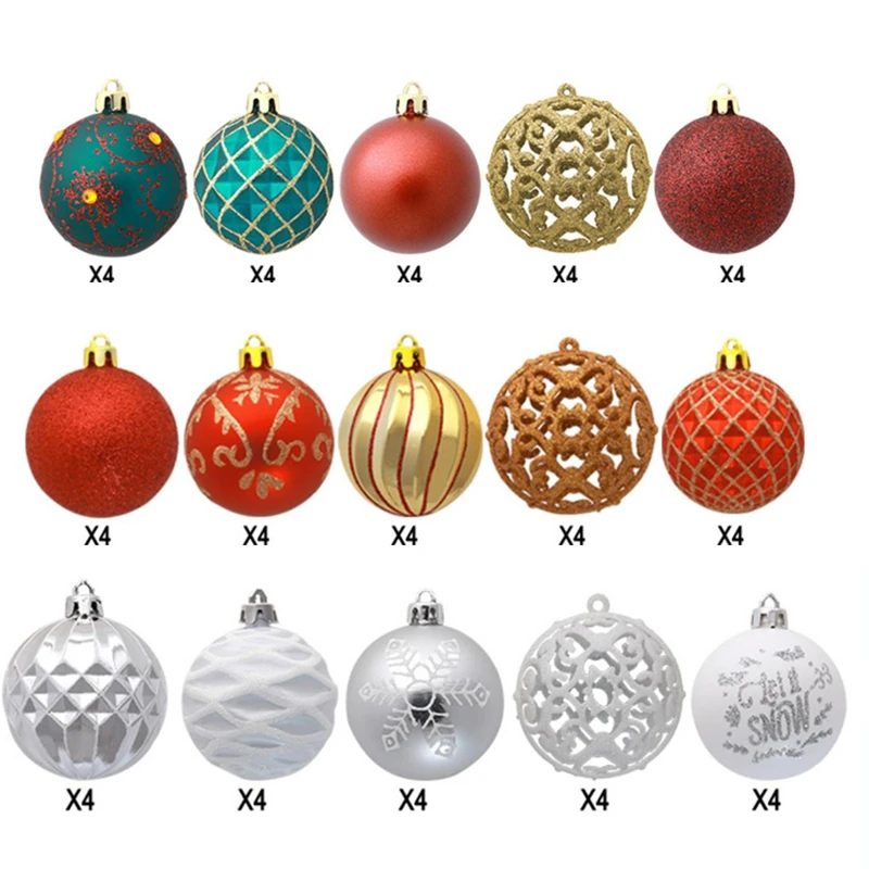 

20 PCS 6CM Christmas Balls Box Packing Shatterproof Christmas Tree Pendants Plastic DIY Hanging Large Hanging Ball Ornaments Dec
