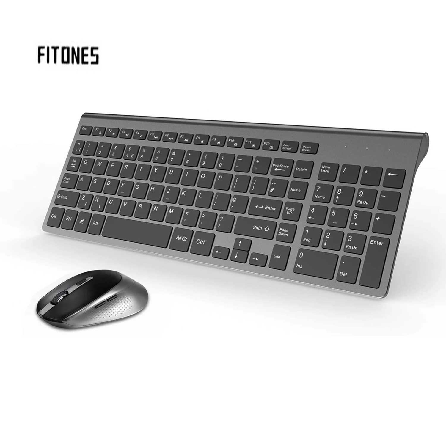 Беспроводная клавиатура и мышь QWERTY UK макет полноразмерный 2400 DPI с цифровой