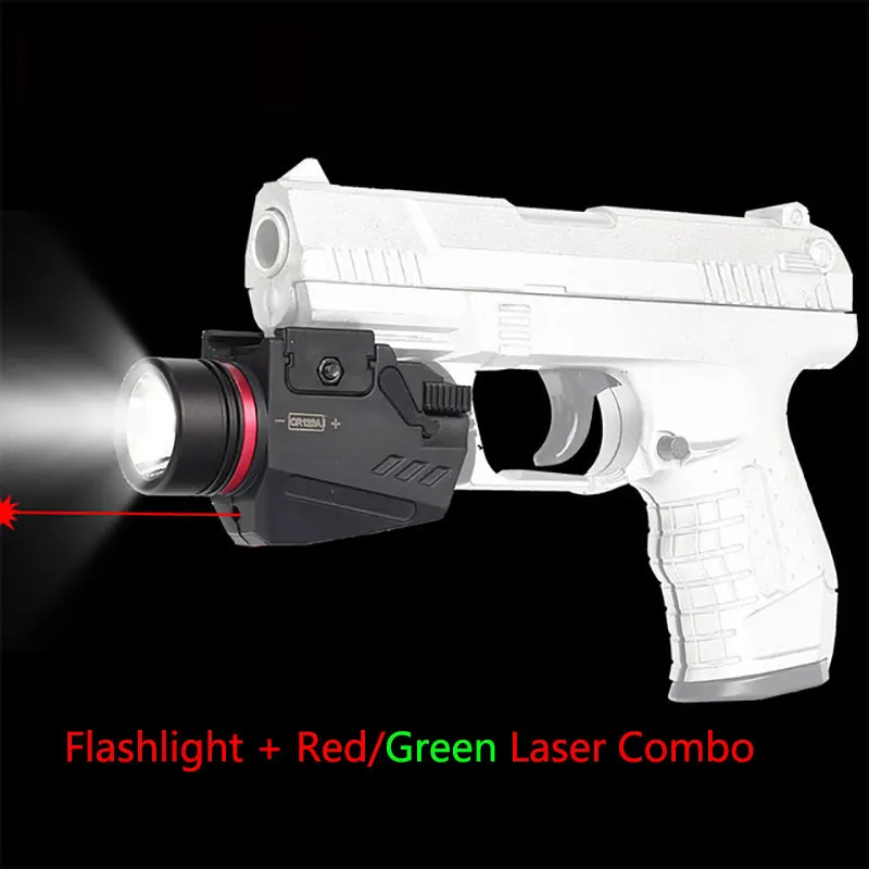 Tactical LED Weapon Gun Light Flashlight Red Dot Laser Sight Military Airsoft Pistol for 20mm Rail Mini | Спорт и развлечения