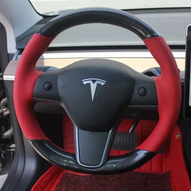 Tesla Leather Steering Wheel Wrap Cover Model 3 Tesla League