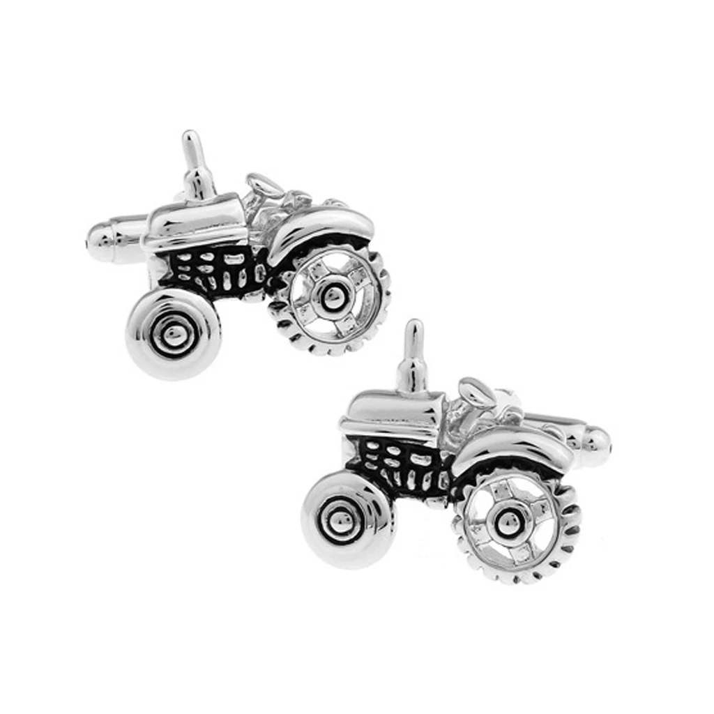 Mens Wedding Gift Cuff Links silver color Vintage Car Tractor Shaped Cufflinks Tie Clips for wedding gifts graduations