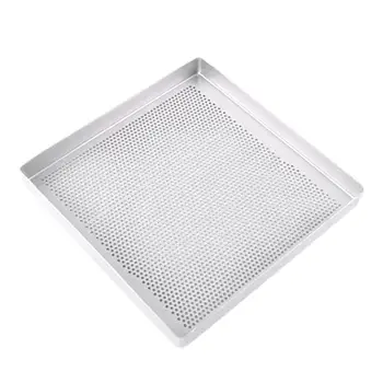 

Square Aluminum Alloy Non-stick Cake Cookies Perforated Tray Oven Baking Pan roasting pan is suitablefor making the cake round