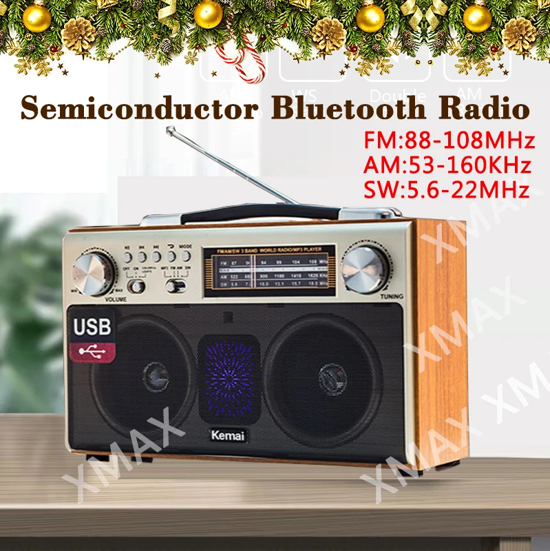 Высококачественный портативный деревянный беспроводной Bluetooth-динамик в стиле