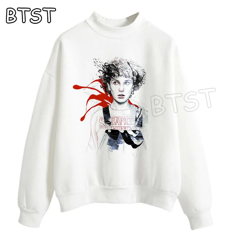Harajuku Stranger Things 3 женские толстовки розовая одежда женская одежда зимние модные пуловеры толстовки Готическая негабаритная Толстовка