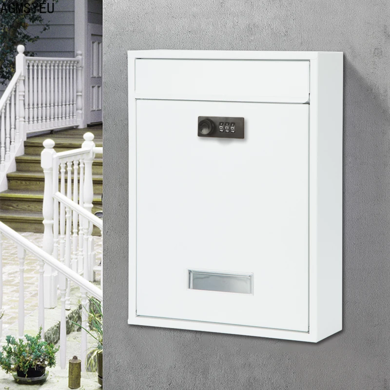 Wall Mounted Mailbox AGMSYEU password letter box outdoor wall-mounted community household letter newspaper postbox with lock complaint suggestion box wall mounted mailbox,post mount mailbox,locking mailbox