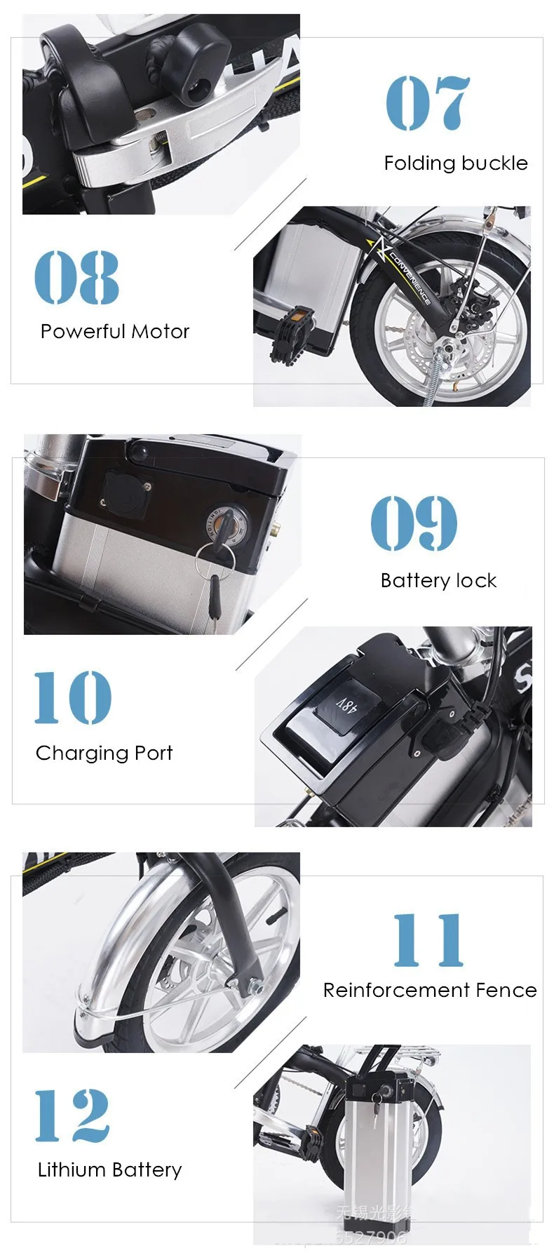 Новый 2016 X-передний бренд складываемый Электрический велосипед 14 дюймов Мини Прохладный велосипедный 15A e-велосипед дисковый тормоз