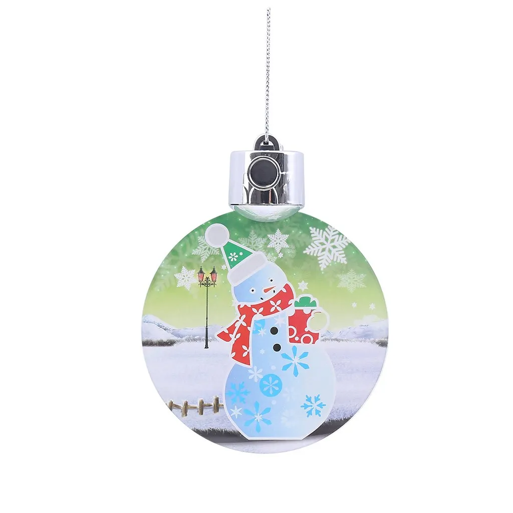 Ночные светильники Акриловые огни Светодиодный Рождественский кулон в виде дерева Подвесные Украшения Снеговик узор рождественские товары подарки Декор F930