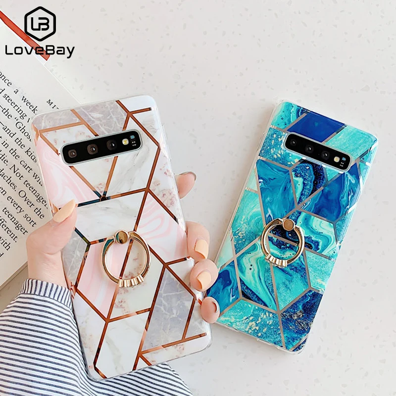 Lovebay геометрический мраморный чехол для телефона samsung S8 S9 S10 Plus S10E A50 A70 Fundas мягкий