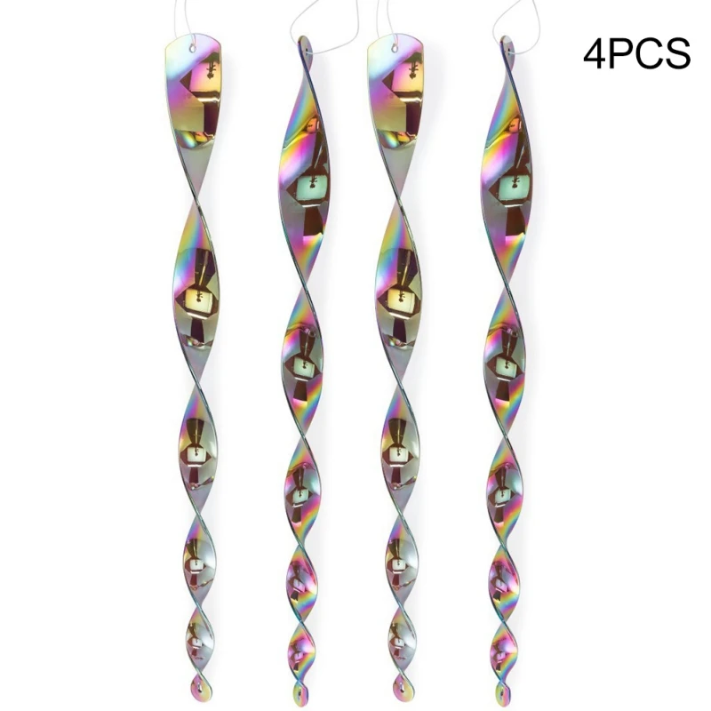 

4pcs/Set Colorful Spiral Bird Bar Hanging Colorful Bird Repellent Outdoor Mosquito Garden Supplies Pest Control Products3
