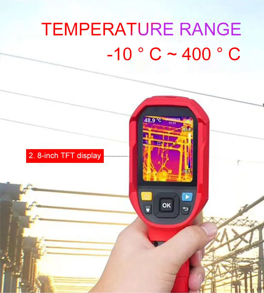 Инфракрасный Тепловизор UNI-T портативный тепловой сочетает измерение температуры поверхности с тепловизором в реальном времени UTI165A