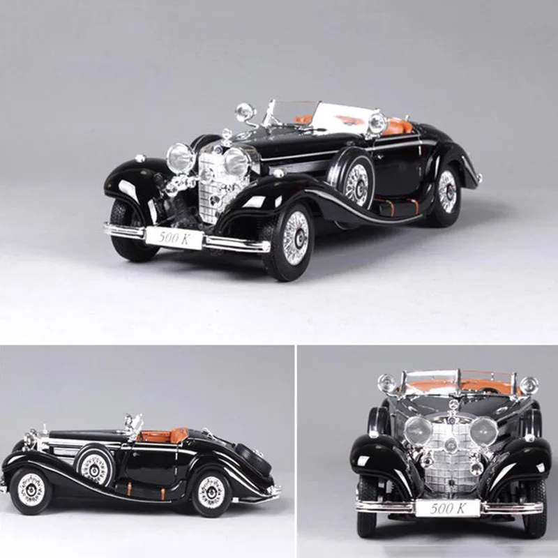 1:18 Масштаб металлический сплав Diecasts 500K классический винтажный 1936 роскошный авто Модель автомобиля игрушечные модели автомобилей для детей спортивный автомобиль Коллекционирование