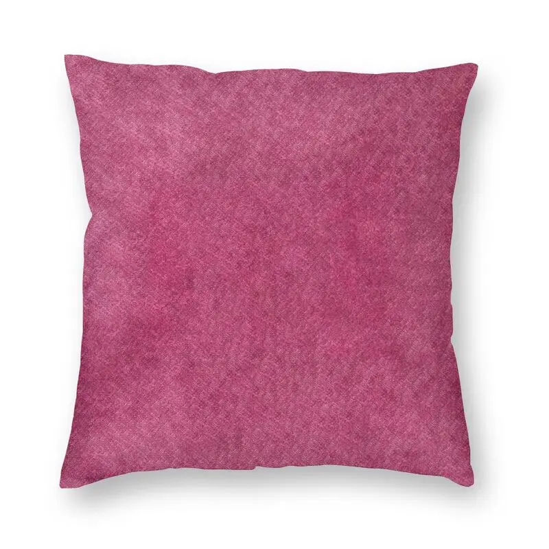 

Bright Pink Fabric Texture Cushion Cover 45x45cm Home Decorative Print Leather Throw Pillow Case for Car Two Side