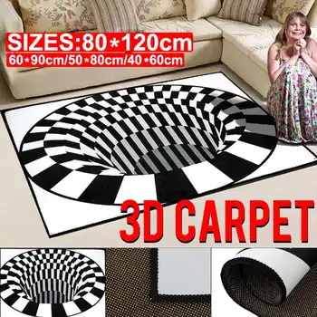

3D Printed Bottomless Pit Soft Carpet Kitchen Dinning Room Home Bedroom Carpet Floor Mat Floor Mat Home Decor Floor Rug