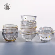 Японская прозрачная шляпа чашка Пномпень маленькая чашка чай дегустация чашка молоток стеклянный чайный сервиз