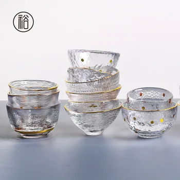 

Japanese transparent hat cup Phnom Penh small cup tea tasting cup hammer glass tea set