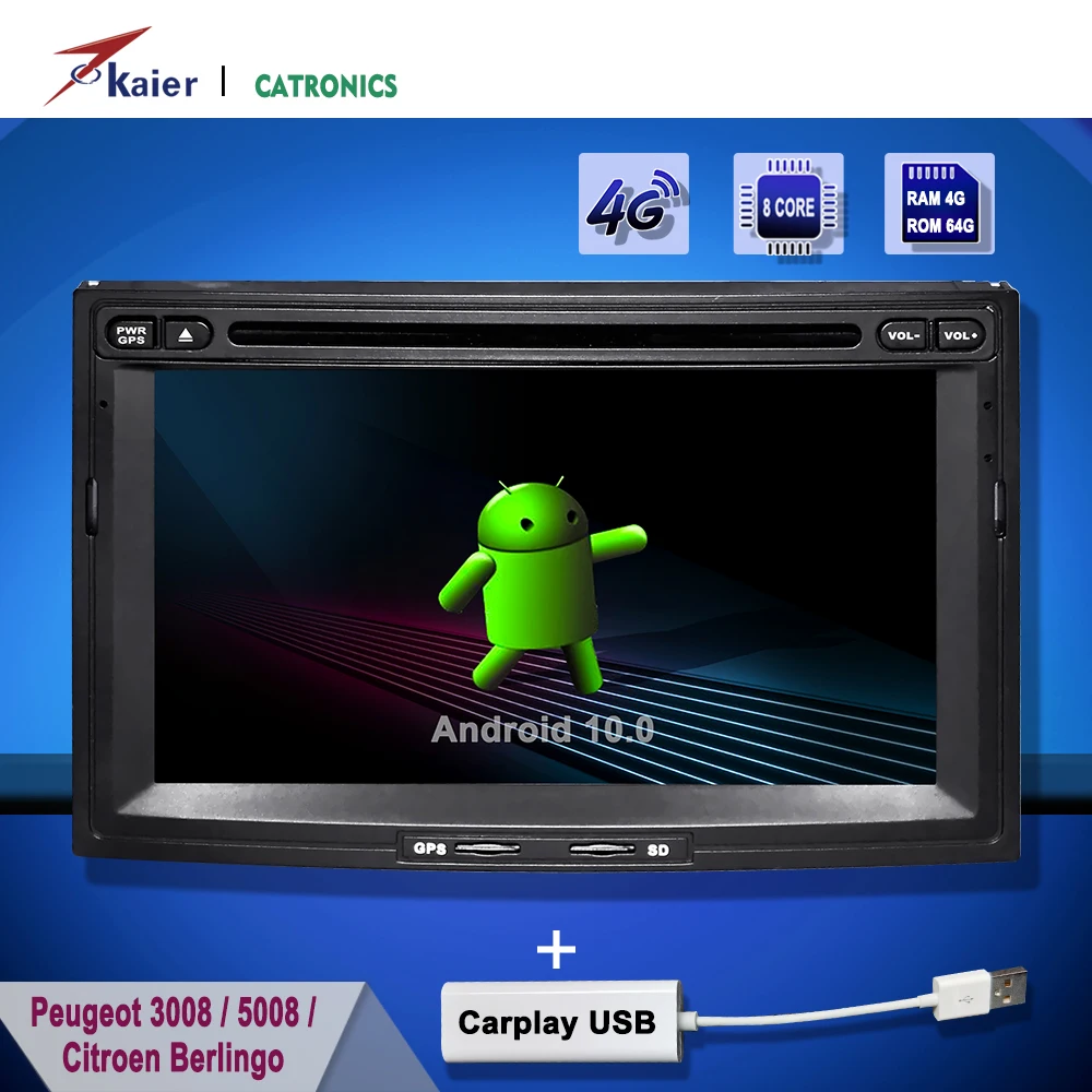 kaier car dvd-player peugeot 3008-partner 5008 android auto radio multimedia Citroen berlingo gps navigation 2din video stereo | Автомобили