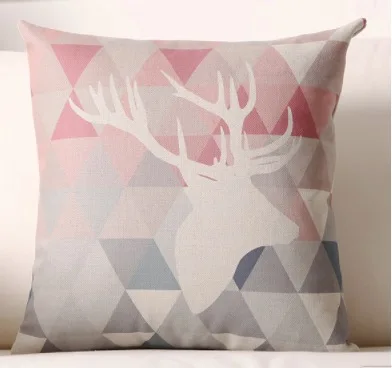 Армейский зеленый Mountain Sunset Forest Deer Pillow Cases Gift Decor Cute Kid Throw Massager Decorative Vintage Pillows Cover Home Decoration - Цвет: Армейский зеленый