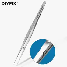 DIYFIX антидислокационный пинцет антистатические прямые наконечники прецизионные электронные щипцы из нержавеющей стали для ремонта телефона ручной инструмент