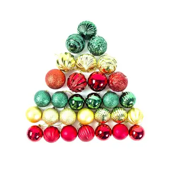 

30pcs Christmas Ball Different Shape PVC Christmas Ball Ornament for Office Home