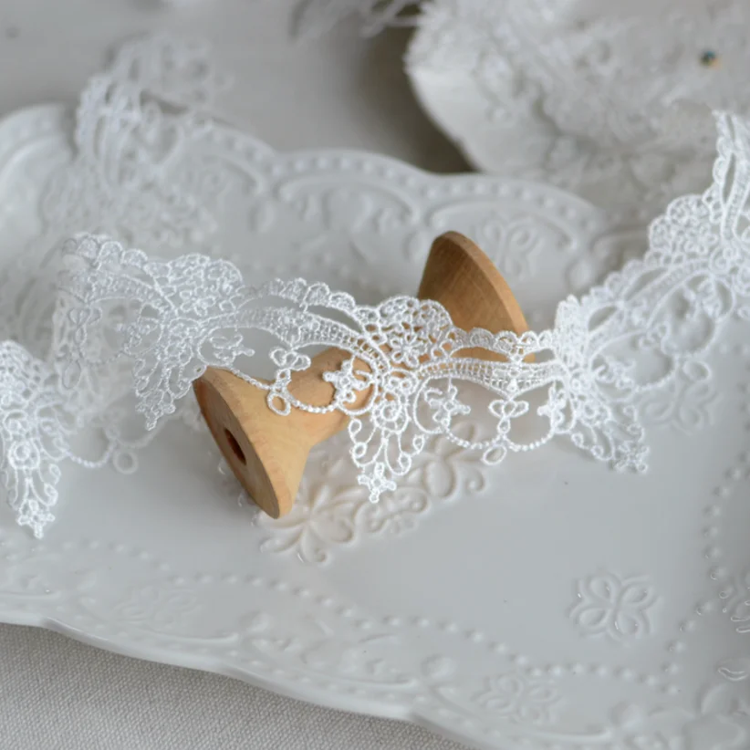Lace Fabric Lace Ribbon Lace Sewing Supplies Lace Decoration Lace Accessories Lace Sewing Accessories 2 Yards Width 5cm Embroidered Fabric Water Soluble Lace Trim Ribbon Handmade DIY Sewing Craft For Costume Decoration