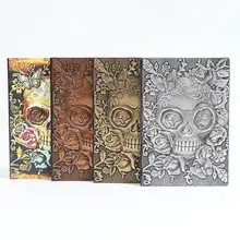 Креативный череп цветок тисненый А5 кожаный блокнот-дневник блокнот дневник путешествия школа планирования канцелярские товары