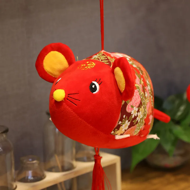 Год жира талисман Крысы Плюшевые игрушки красный китайский узел подвеска мышь Высокое качество Висячие Deacoration подарок на год для детей