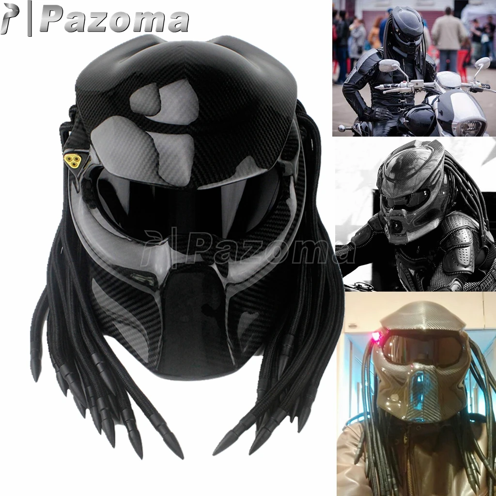 GUO Motorradhelm Predator Krieger Carbon Fiber - Sci-Fi Design Mit UV-Schutz