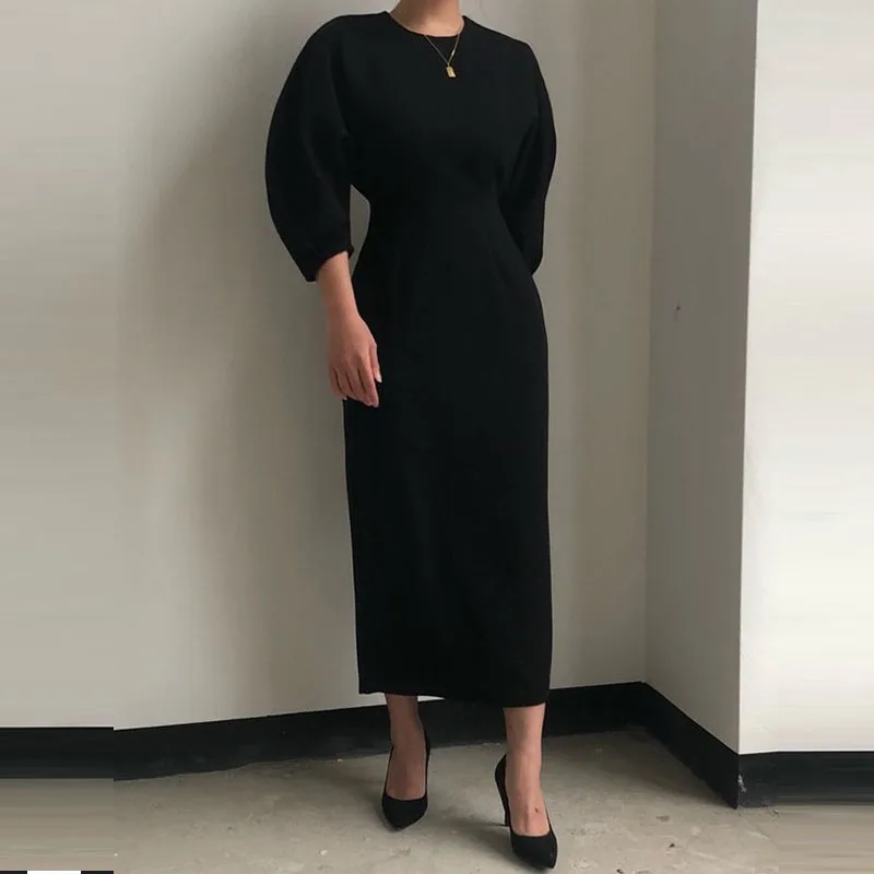 French White Dress Women One-Piece Korean Elegant Office Dress 2020 Spring Autumn New Fashion Long Sleeve Dress Vestidos Female