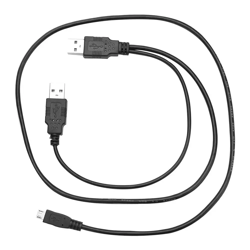 Двойной USB 2 0 Тип A кабель в 1 Micro B Дата шнур для 5 дюймового мобильного жесткого