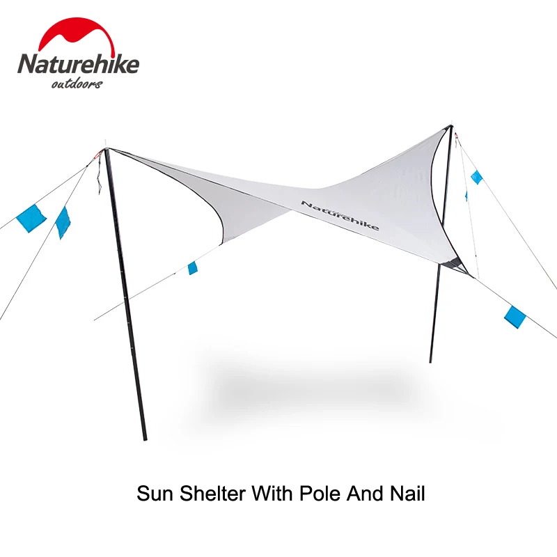 Naturehike Cloud Flying Portable Ultralight Sliver Coating Rainproof Anti-UV Beach Sun Shelter for Hiking Picnic NH19TM003 - Цвет: Sun Shelter Sets