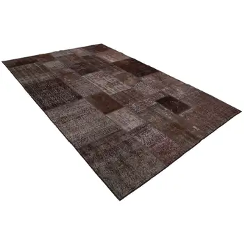 

198x300 Cm Brown Handmade Patchwork Rug-6x10 Ft
