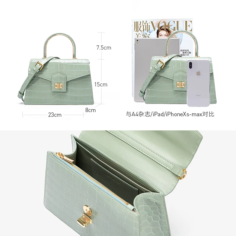 US $58.00 La Festin Handbag 2020 New Trendy Crocodile Pattern LargeCapacity Shoulder Messenger Temperament Hand Carry Bag Female