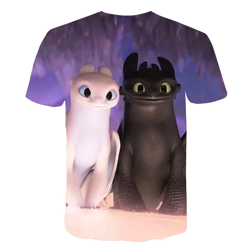 How DO/ г. Новая летняя футболка для малышей футболки для мальчиков и девочек с 3D принтом из мультфильма «Поезд дракона» Одежда для мальчиков, футболка s