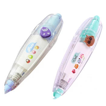 

2Pcs Kawaii Animals Press Type Decorative Correction Tape Diary Stationery School Supply(Blue-Green Owl&Blue Tumbler)