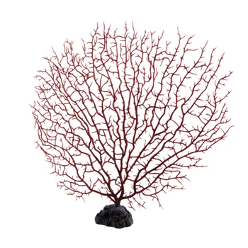 

9" Height Red Plastic Coral Decoration for Aquarium Fish Tank