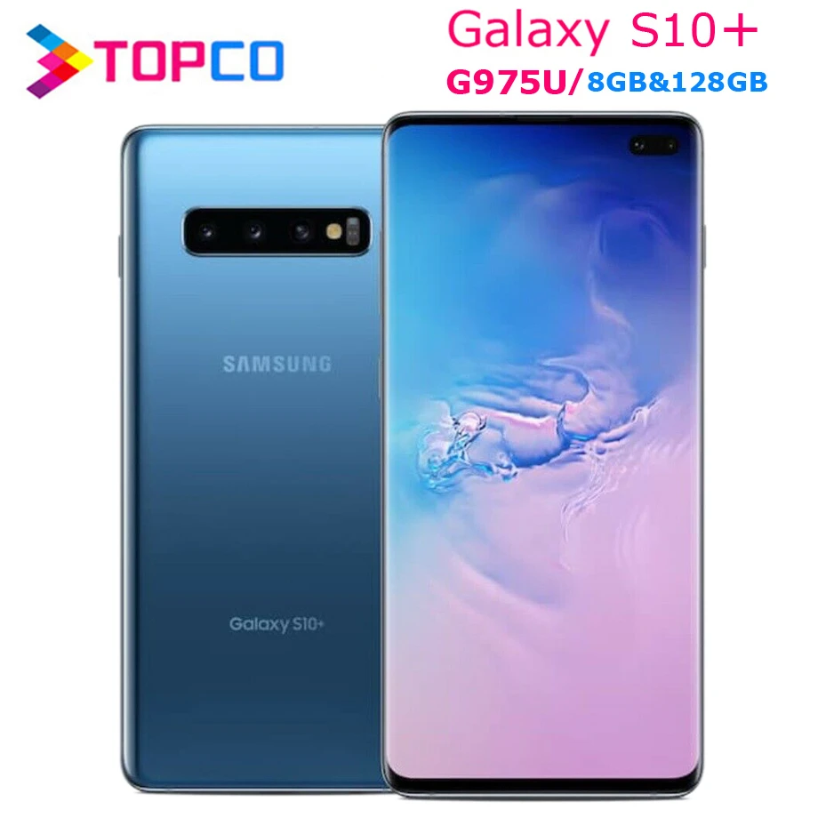 Samsung Galaxy S10 Plus S10+ G975U Android Мобильный Восьмиядерный Snapdragon 855 8 ГБ ОЗУ 128 Гб ПЗУ 6," 5 камер NFC 4100 мАч