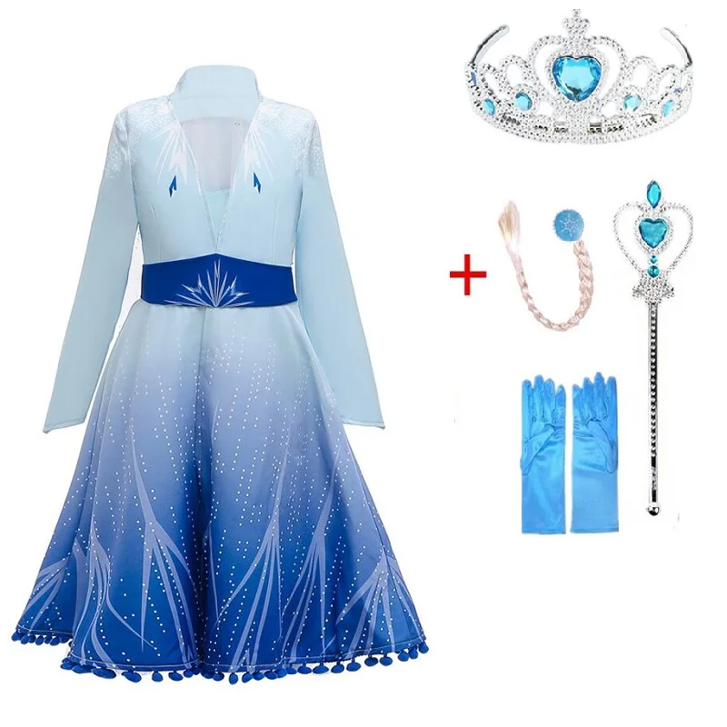 Новинка; платье снежной принцессы Эльзы; одежда для дня рождения для девочек; платье принцессы Анны; vestidos; Детский карнавальный костюм;