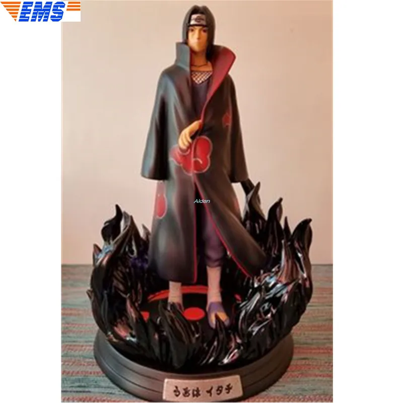 2" Статуя Наруто Akatsuki бюст Учиха Итачи полноразмерный портрет Учиха Саске GK Коллекционная модель игрушки коробка 50 см Z2816 - Цвет: Черный