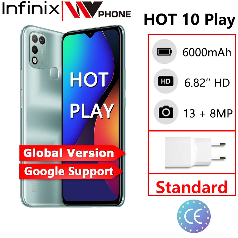 Infinix Hot 10 Play Smart Phone Global Version 2gb 32gb 4gb 64gb 6 82 Hd Display 6000mah Helio G25 G35 Mobilephones Cellphones Aliexpress