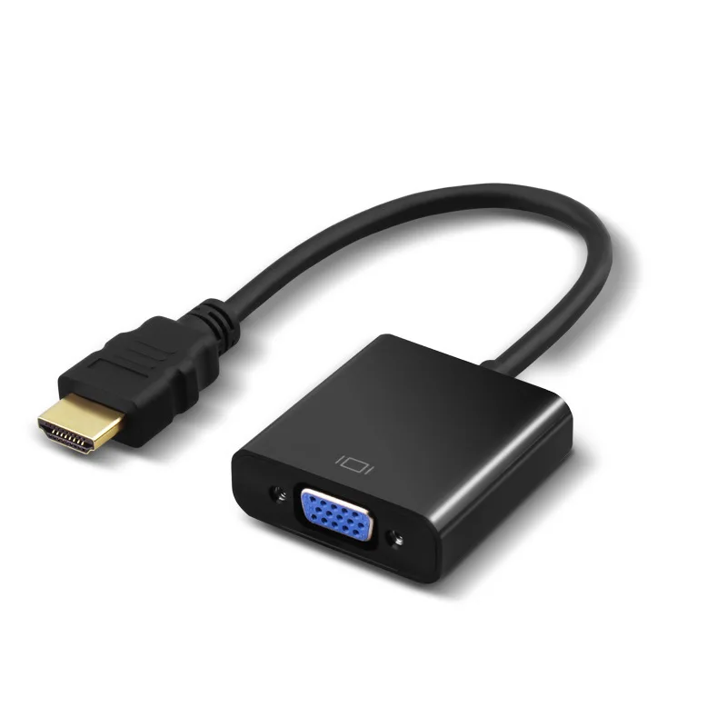 Высокое качество HDMI в VGA адаптер мужской в Famale конвертер адаптер 1080P цифро-аналоговый видео аудио для ПК ноутбук планшет - Цвет: Black