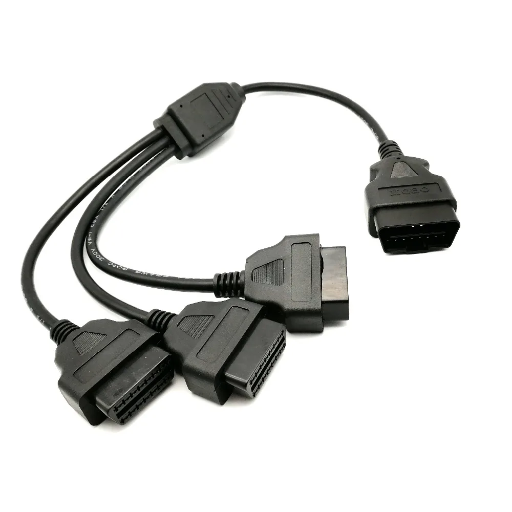 5 шт./лот! OBD 2 Удлинительный кабель, J1962M до 3 шт J1962F, сплиттер OBD2 кабель 1 до 3, OBD2 сплиттер Y кабель 50 см