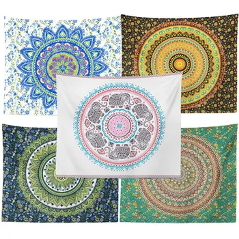 

Indian Mandala Wall Hanging TableCloths Hand Dorm Decor Art Tapestry Hippie Bedspread Wall Hanging Beach Towel Blanket