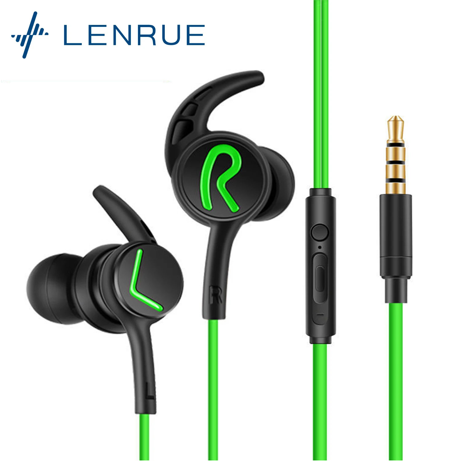 Lenrue A6-auriculares con micrófono incorporado, cascos intrauditivos con conector de 3,5mm o conector tipo C, con cable, para videojuegos, teléfono, portátil