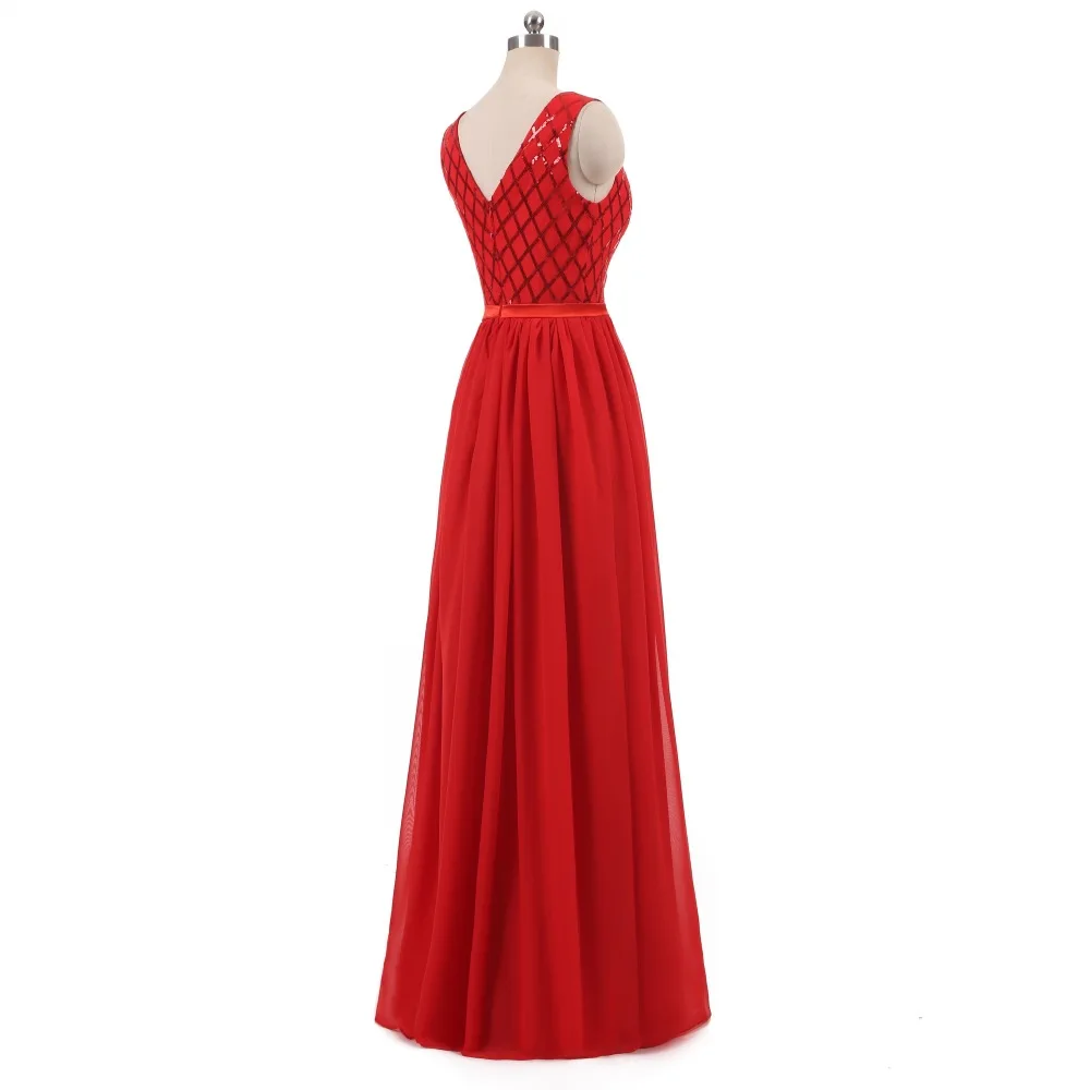 Vestido de festa A-Line v-образный вырез рукав-крылышко винтажный блестки красные платья подружки невесты женские вечерние платья свадебное платье для гостей