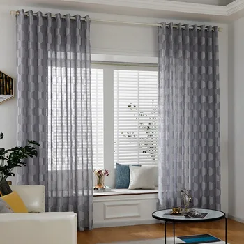 

1pcs Semi Sheer Voile Light Filtering Window Curtain Grommet Panels For Bedroom Living Room & Dining Room 2020