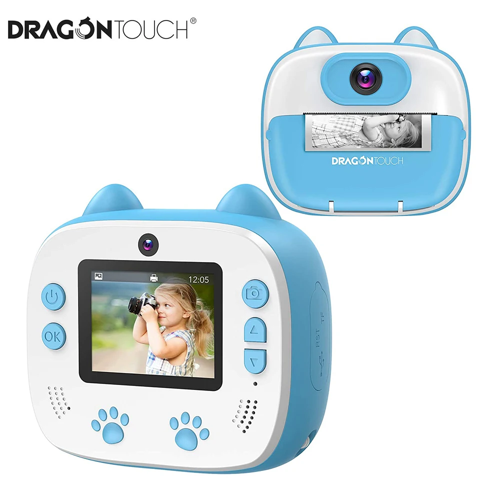 Детская камера Dragon Touch с мгновенной печатью 1080P цифровая Передняя и задняя