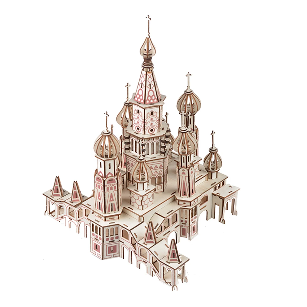 3D игрушка-головоломка, деревянная 3D модель собора васильонов, набор для самостоятельной сборки, обучающая игрушка для раннего обучения